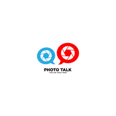 Photo talk simple logo, template vector illustration - Vector
