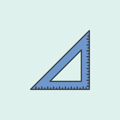 Triangular ruler mono color icon. Simple glyph, flat vector of Education icons for UI and UX, website or mobile application
