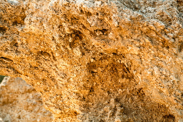 Rocky rocks near the sea. Fragment Horizontal