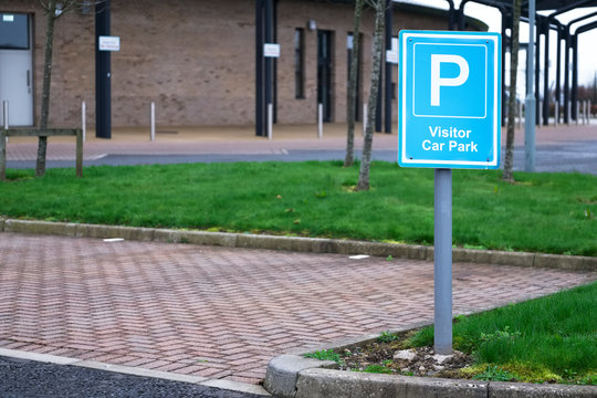 Visitor Car Park Space At School Grounds Sign