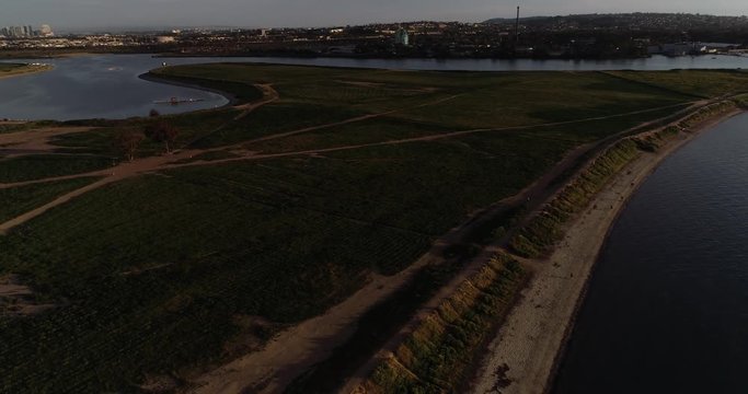 360 degree panorama of California bay during sunset