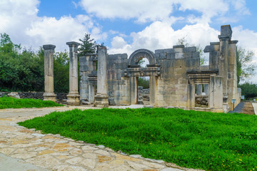 Ancient synagogue ruins in Baram National Park
