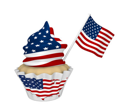 Cupcake mit USA-Design.