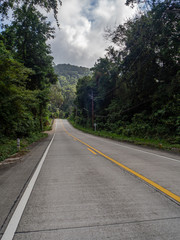 The beautiful roads of Koh Phangan go into the distance. Thailand