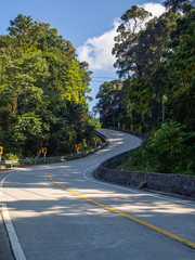 The beautiful roads of Koh Phangan go into the distance. Thailand