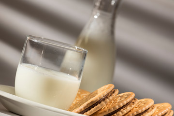 breakfast with milk and cookies