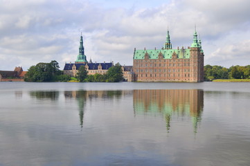Fototapeta na wymiar A view of Frederiksborg castle, Denmark