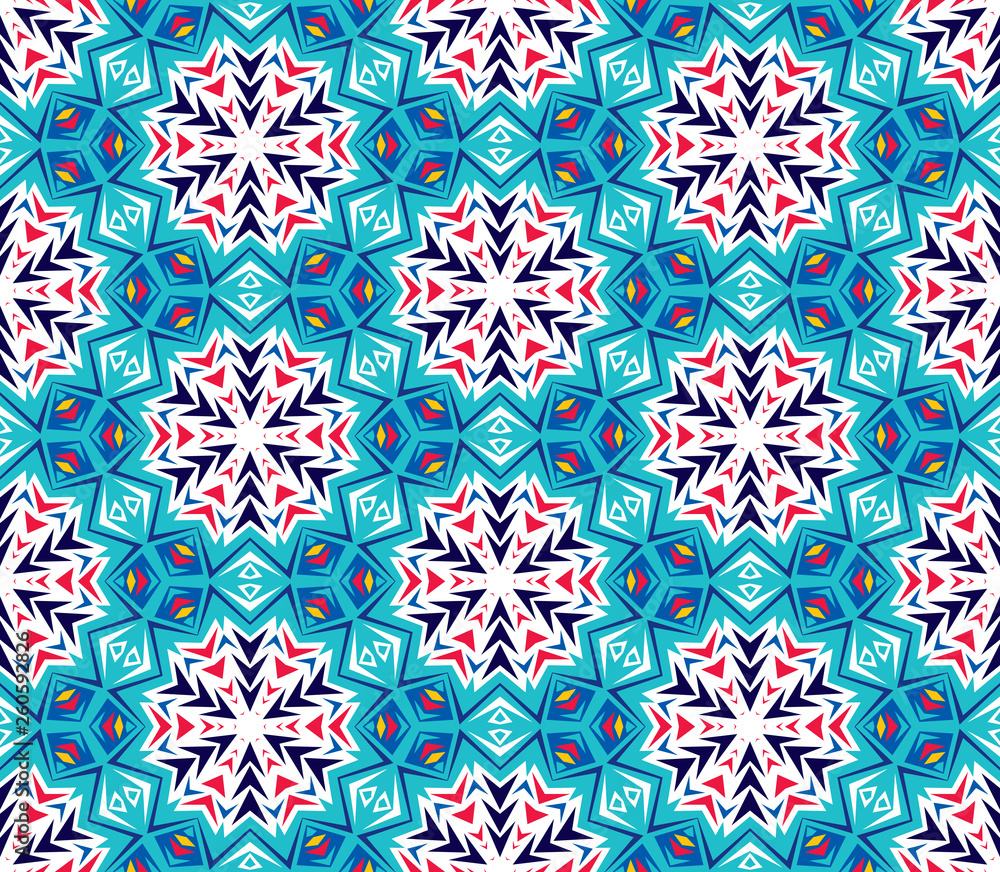 Aufkleber abstract seamless mosaic with kaleidoscopes. psychedelic seamless patterns.