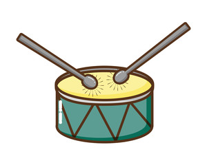 drum and drumsticks isolated icon