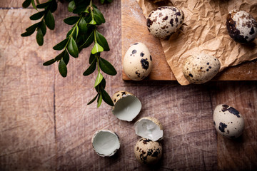 A natural composition of quail eggs, ecological quail eggs