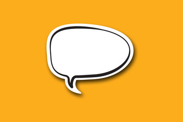speech bubble orange background 