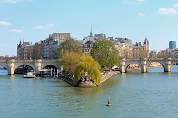 scenic view of Ile de la Cité in downtown Paris