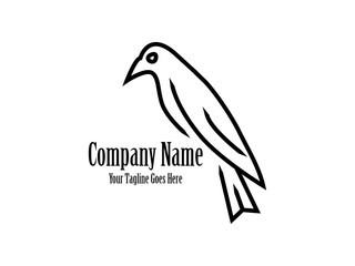 Abstract And Unique bird with line vector design template. An exotic bird on white background 