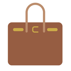 Brown handbag flat illustration