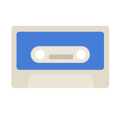 Blue cassette flat illustration