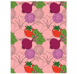 Kitchen pattern flat illustration