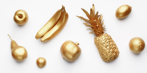 Collage of golden fruits