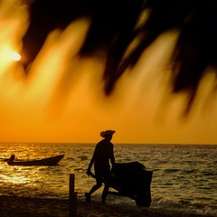 atardecer en playa