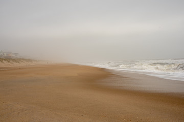 Fototapeta na wymiar Atlantic ocean coast in the fog