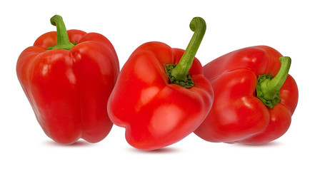 Red peppers  isolated.  With clipping path.