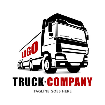 Truck Logo Transportation. Abstract Lines. Vector illustration