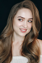 Fototapeta premium Attractive Fashion Girl Face Make-up Portrait
