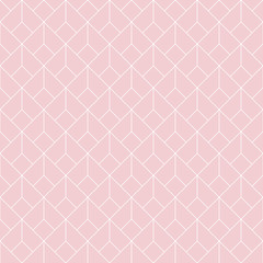 Art Deco Seamless Pattern - Repeating pattern design with art deco motif in pink and white