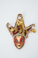 miniature venetian  Carnival mask on white