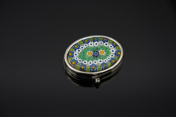 Outlet Murano Glass Millefiori Large Oval Pill Box