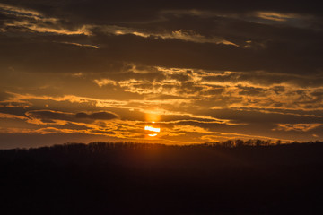 Beautiful Sunset landscape in Bistrita,ROMANIA ,2019