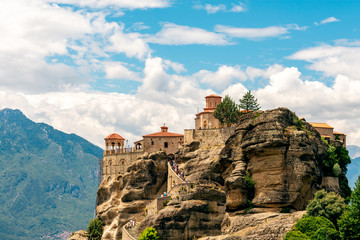 The Great Meteoron Monastery, in the complex of Meteora, Greece. Touristic destination. Beautiful...