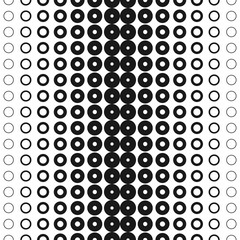 Halftone rings seamless pattern. Abstract monochrome geometric texture