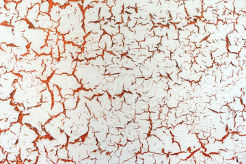 Texture of old painted concrete wall with cracked surface
