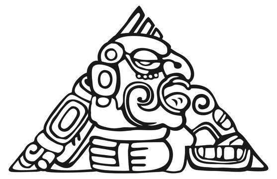Mayan and Aztec triangle design suitable for icons, logos, symbols and more
