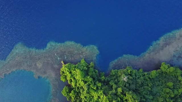 Flying over Kimbe Island Papua New Guinea