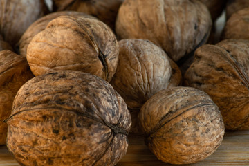 Big heap of walnuts