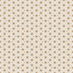 Seamless japanese pattern shoji kumiko in golden.