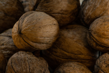 Big heap of walnuts