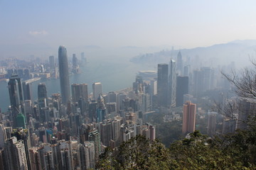 Fototapeta na wymiar Hong Kong Skyline Peak Aussicht
