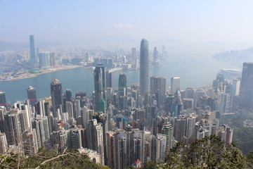Fototapeta na wymiar Hong Kong Skyline Peak Aussicht