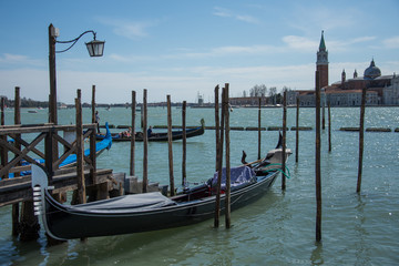 Obraz na płótnie Canvas Gondolas in Venice,Italy.2019