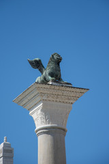 Lion of St Mark column, Venice, Italy,2019