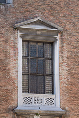 Venice , Italy,architectural details, old window,2019 ,Courtyard of Palazzo Ducale., 