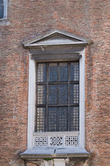 Venice , Italy,architectural details, old window,2019 ,Courtyard of Palazzo Ducale., 