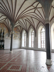 Fototapeta na wymiar Gothic Great Refectory, Malbork castle, Poland