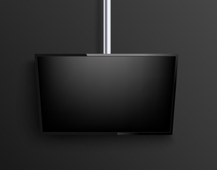 Mockup Realistic TV. on black background. Vector illustration