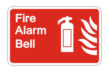 Obraz premium Fire Alarm Bell Safety Symbol Sign on white background,vector illustration