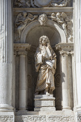 Fototapeta premium facade of Santa Maria del Giglio church (Santa Maria Zobenigo) in Venice, Italy,march,2019,Statue of Maria Barbaro.