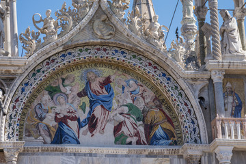 Obraz premium Mosaic faces of St. Mark's Basilica, Venice,Italy,2019,march 