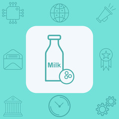 Fototapeta na wymiar Coconut milk vector icon sign symbol
